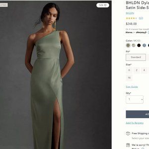 Anthropologie BHLDN Dylan Dress (in Moss)